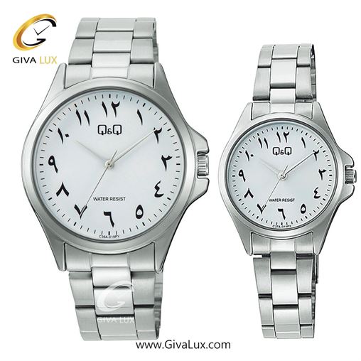 ساعت مچی اورجینال ست کیو اند کیو Q&Q نقره ای | نقره ای| سفید| کد رفرنس زنانه: C37A-019PY، مردانه: C36A-019PY